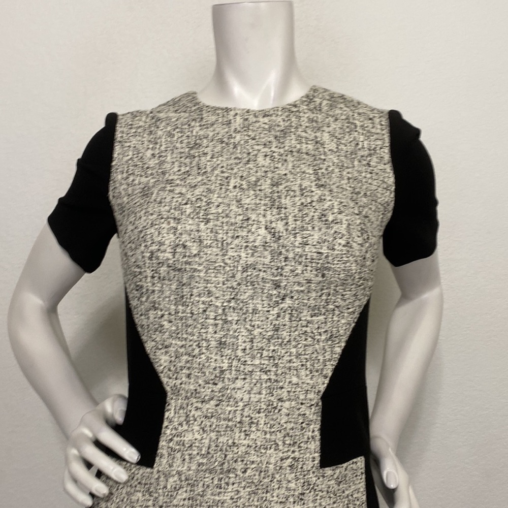 Tibi Tweed & Ponte Short Sleeve Paneled Dress Size 4 - Picture 3 of 9